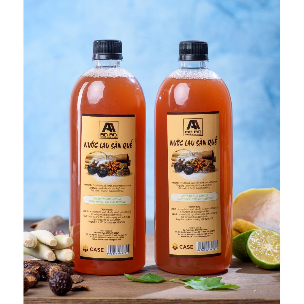Nước lau sàn AN AN dung tích 1000ml combo 5 chai tiết kiệm hơn , nguyên liệu thảo mộc từ enzym bồ hòn an toàn sử dụng.