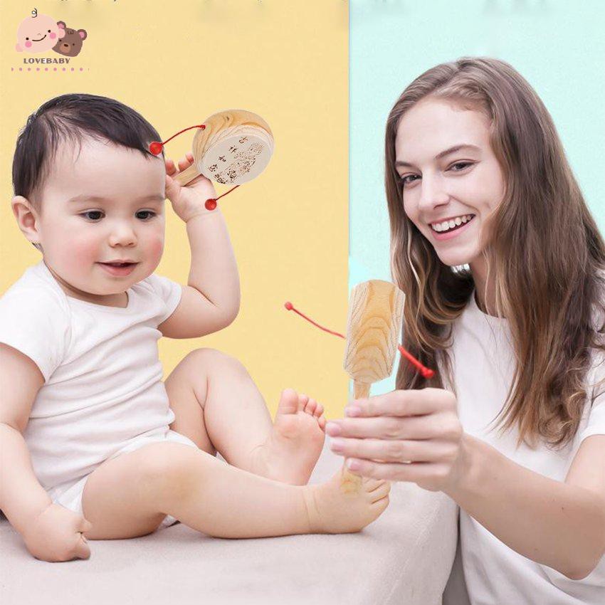 Trống Lục Lạc Gỗ Phong Cách Trung Hoa Cho Bé