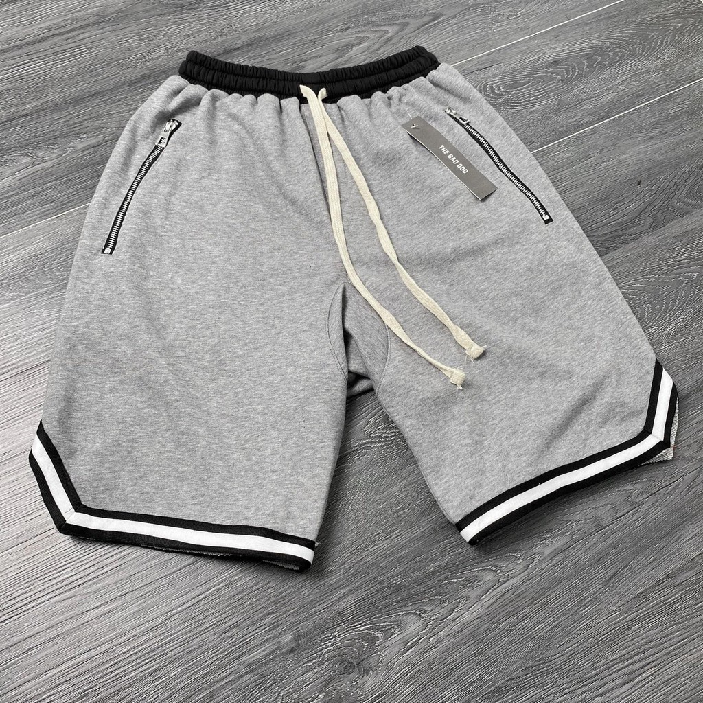 Quần short nỉ TBG kẻ sọc xám , quần sooc thể thao nam nữ unisex , MSW Town