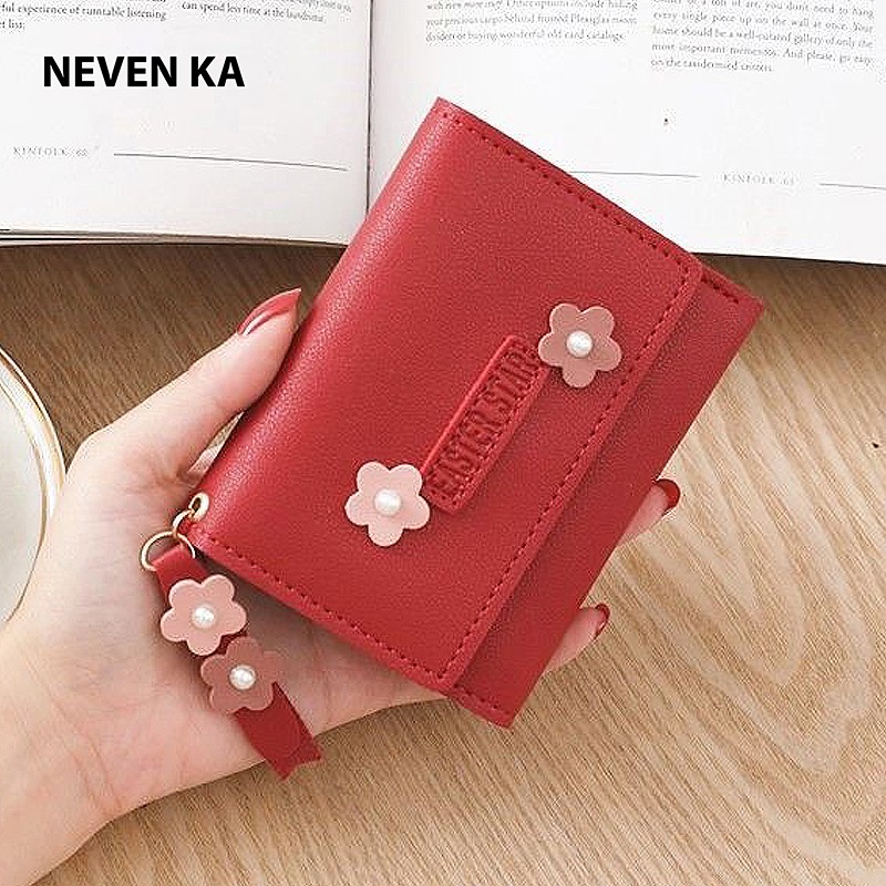 Ví Ngắn Nhỏ Xinh Đính Hoa Kiểu Dáng Dễ Thương NEVENKA N8311