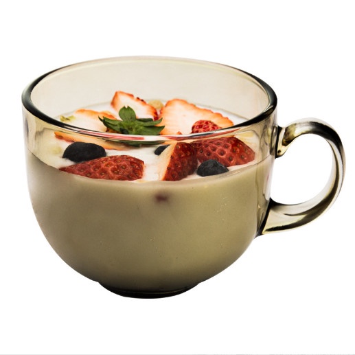 Cốc thủy tinh, ly Thủy Tinh Có Quai Uống Sữa , Ăn Ngũ Cốc 480ml