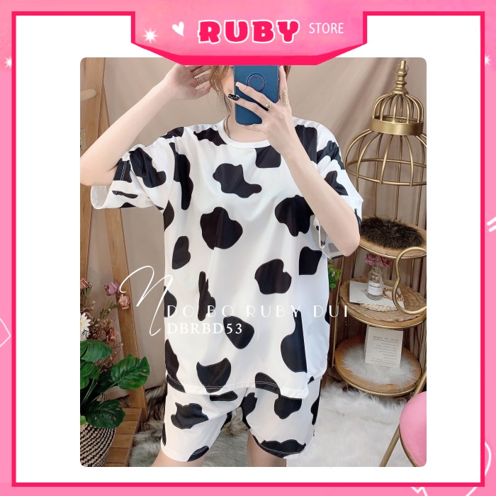 Set Áo Quần Bò Sữa Đốm Loang Unisex Nhiều Mẫu BIG SIZE Nam Nữ ❤ Bộ thun mặc nhà Phom Rộng ❤ DBRBD