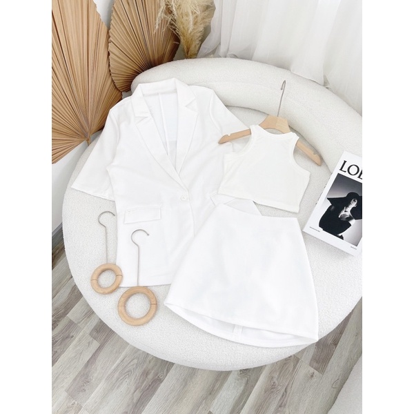SET VEST TRẮNG 3 MÓN