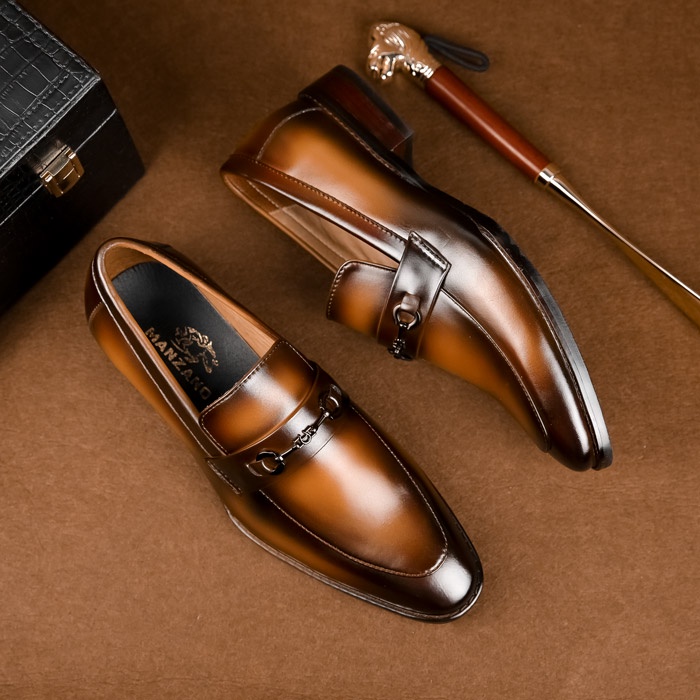 Giày lười nam da thật Manzano điểm nhấn tinh tế trẻ trung M63012