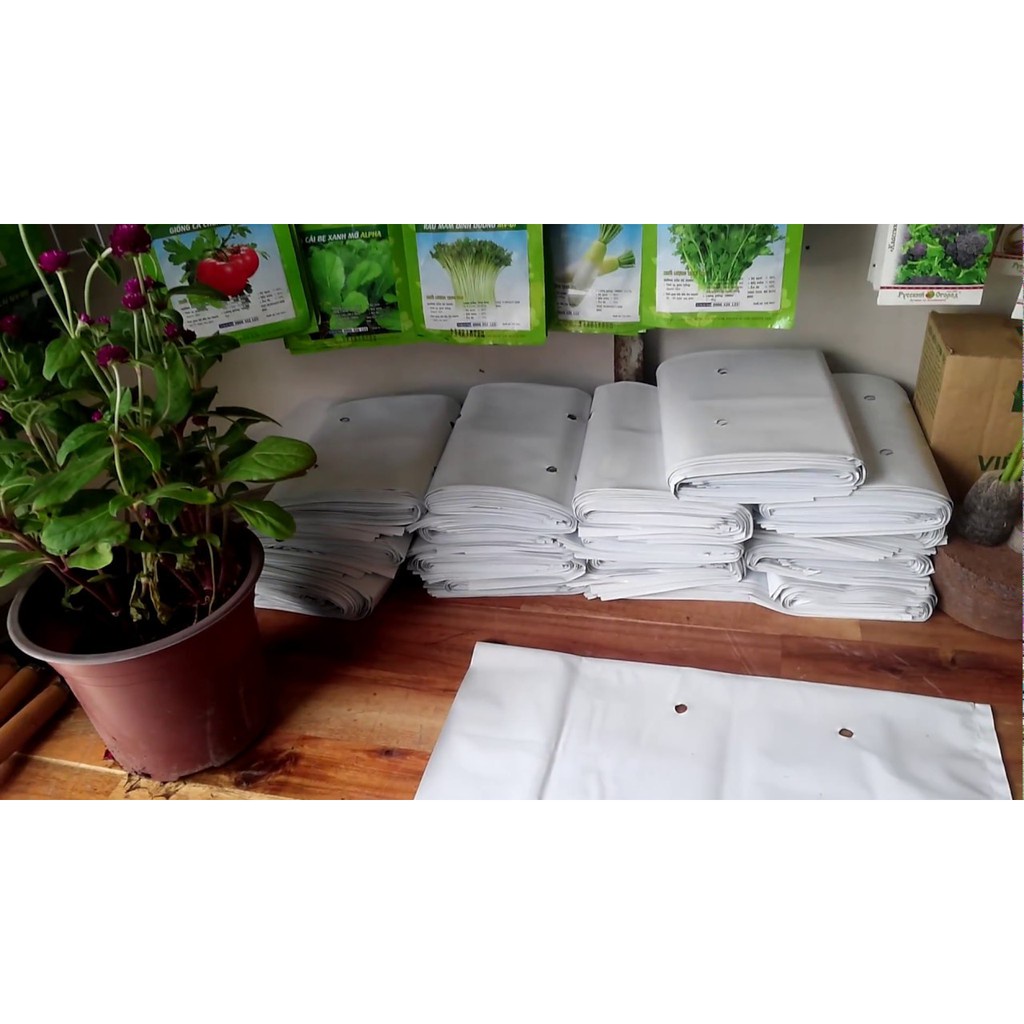 Chậu trồng cây túi trồng cây rau hoa dưa lưới dâu tây nilon 2 lớp đen trắng dày bóng đẹp dai bền 1,5 năm chống tia UV