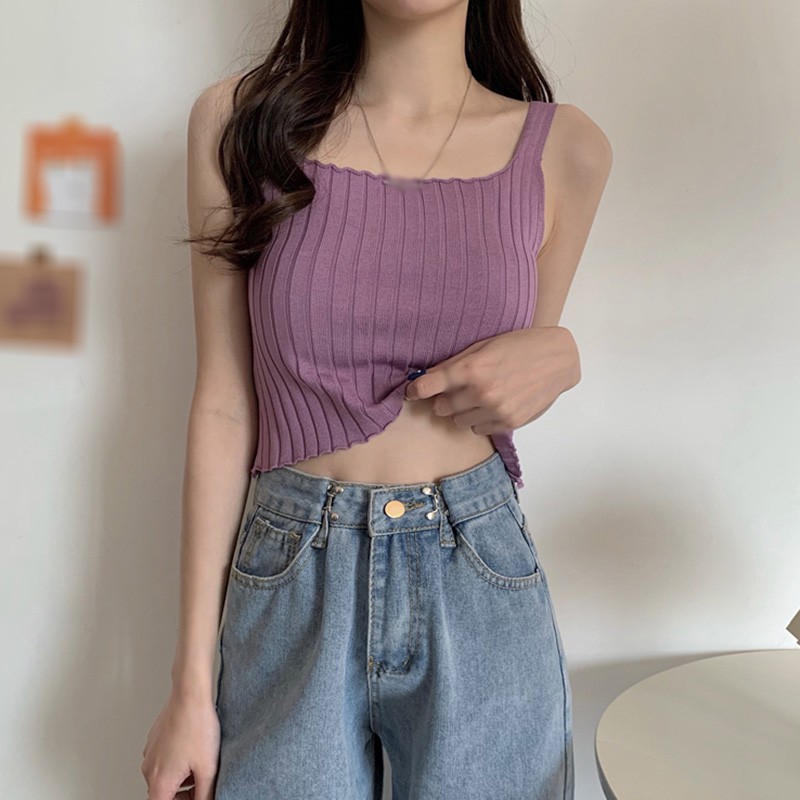 Áo Hai Dây Dệt Kim Hở Lưng Quyến Rũ Cho Nữ