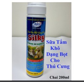 SỮA TẮM KHÔ DẠNG BỌT SILKY CHO CHÓ MÈO