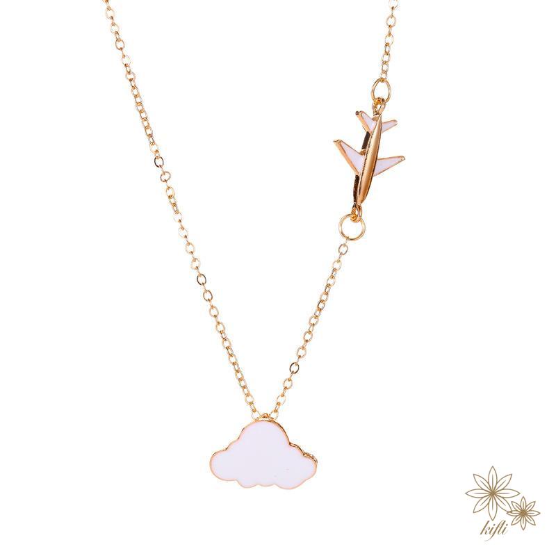 【kifli】Vòng cổ kim loại mặt dây hình đám mây dễ thương cho nữ