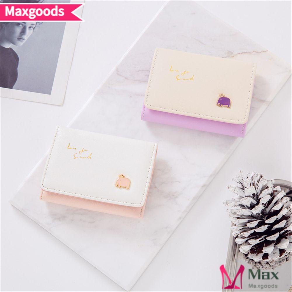 Ví Da Ngắn Thời Trang MAXG Có Ngăn Đựng Thẻ / Tiền