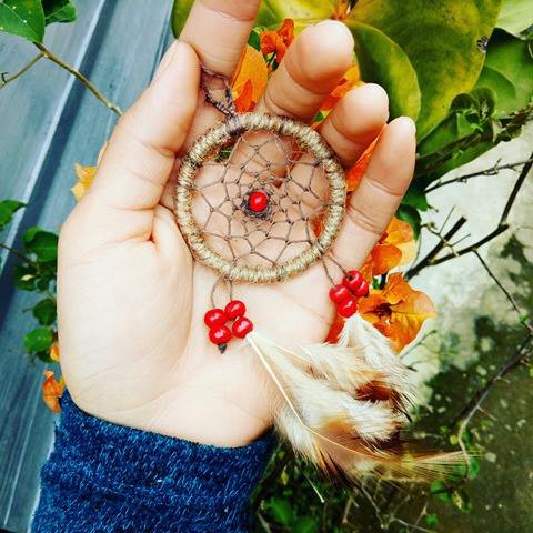 Móc Khóa Dreamcatcher Màu Nâu Vintage (ẢNH THẬT) | Dream catcher | Vòng  bắt giấc mơ