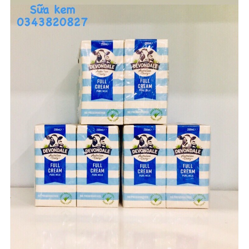 🥛 Sữa tươi Devondale full cream milk 200ml- Lốc