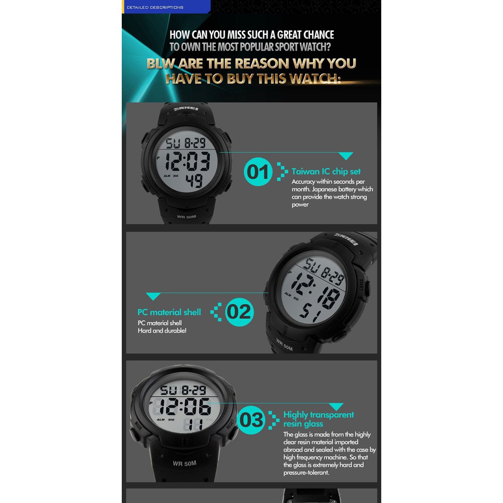 Đồng Hồ Điện Tử Đèn Led Skmei 1068 | BigBuy360 - bigbuy360.vn