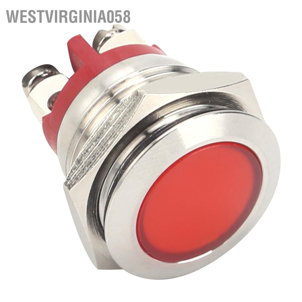 Westvirginia058 0.6in LED Indicator Bright Signal Light Flame‑Retardant Base IP66 Waterproof Universal