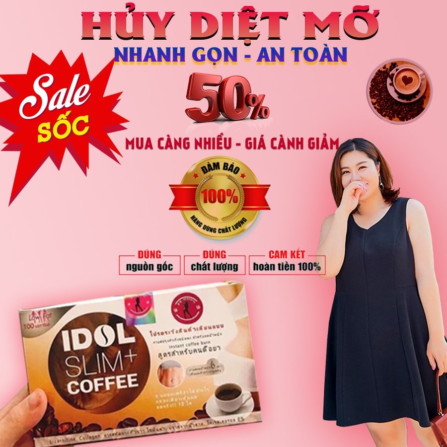 Idol slim coffee x2, Cà Phê Giảm Cân, Giảm Béo, Hủy Diệt Mỡ Cấp Tốc Nhanh, Cafe Không Phải Thuốc Giảm Cân