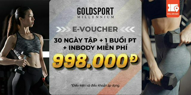 E-voucher gold sport 30 ngày tập + 1 buổi pt + inbody miễn phí