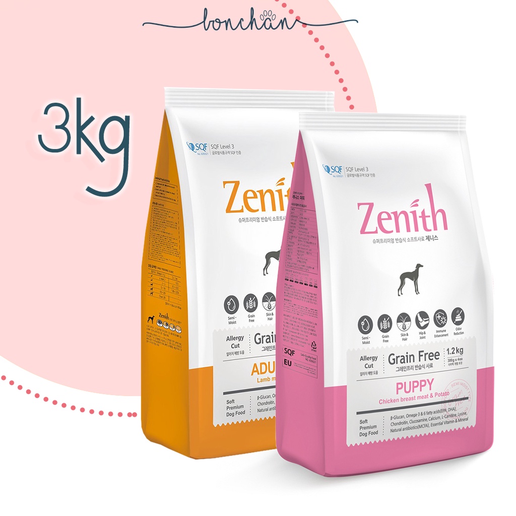 [3kg] Hạt mềm Zenith Puppy/ Adult cho chó mọi lứa tuổi