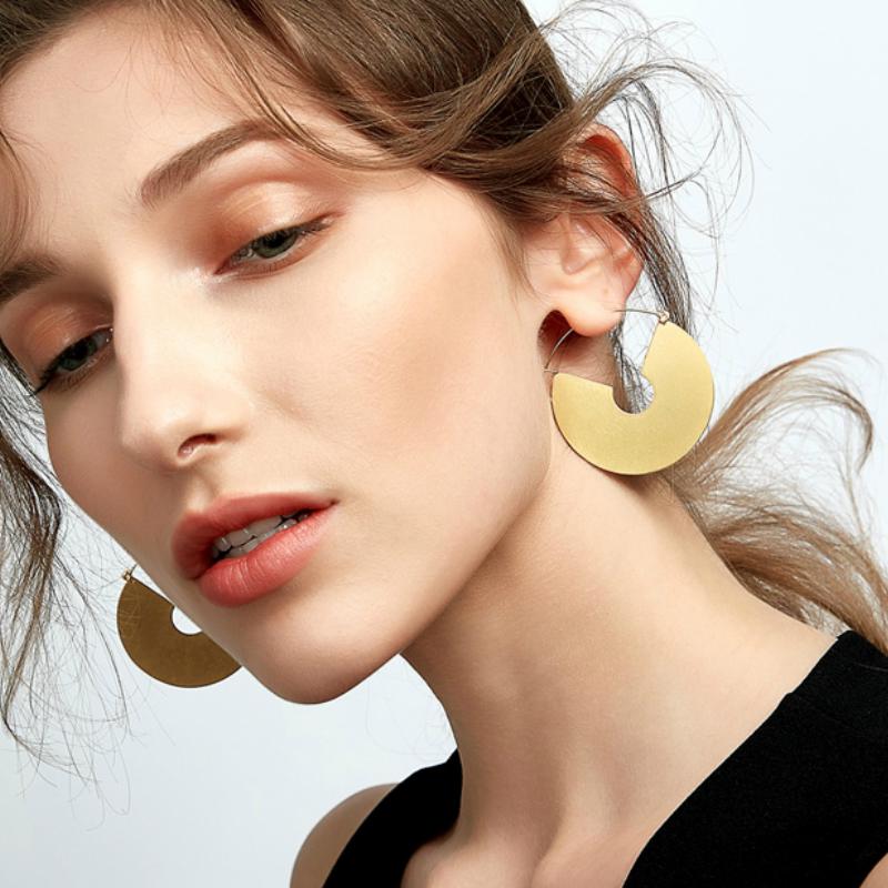 Khuyên tai VNOX bằng kim loại thiết kế hình quạt hợp thời trang cho nữ