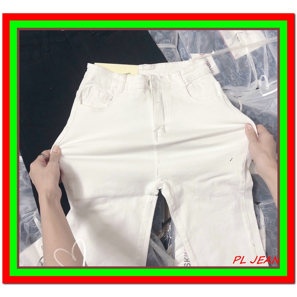 quần jean LỬNG nữ TRƠN MÀU ĐEN - TRẮNG tua lai siêu xinh jean giãn nhẹ -LUNG31