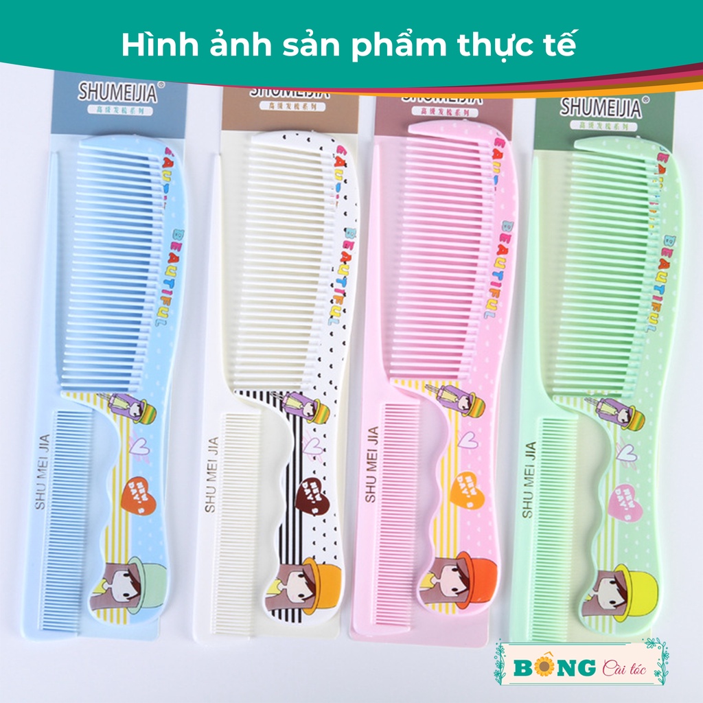 Set lược chải tóc 2 chiếc họa tiết hoạt hình nhiều màu phong cách chibi dễ thương LCT10 - Lược BÔNG Cài Tóc