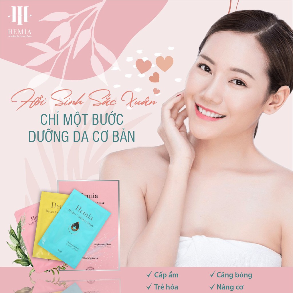 Mặt nạ Hemia màu vàng 30ml tác dụng nâng cơ, căng bóng - 1pcs