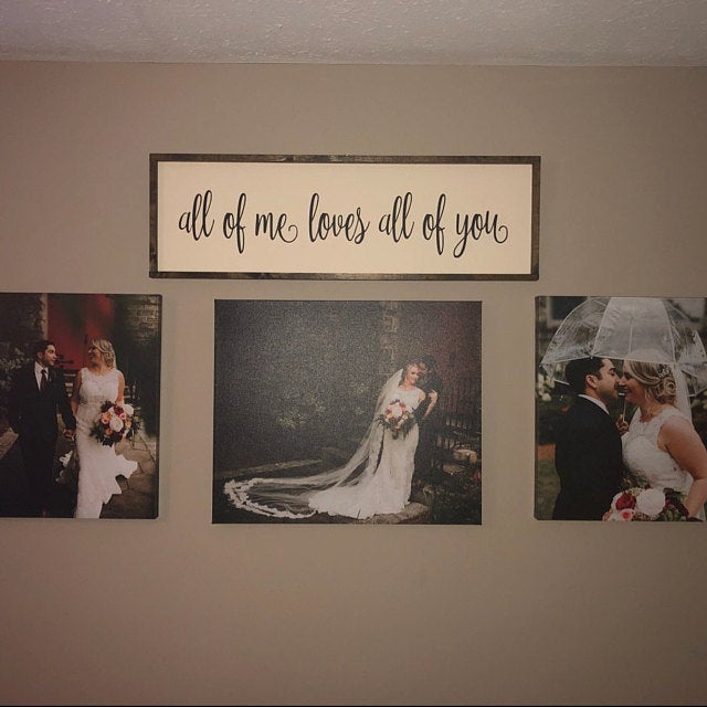 Tranh gỗ handmade "All of Me Loves All of You Sign" decor trang trí treo tường Vintage