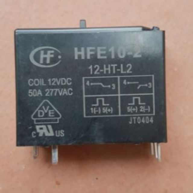 Rơ le công suất cao 50A model HFE 10-2 (rơ le nhớ)