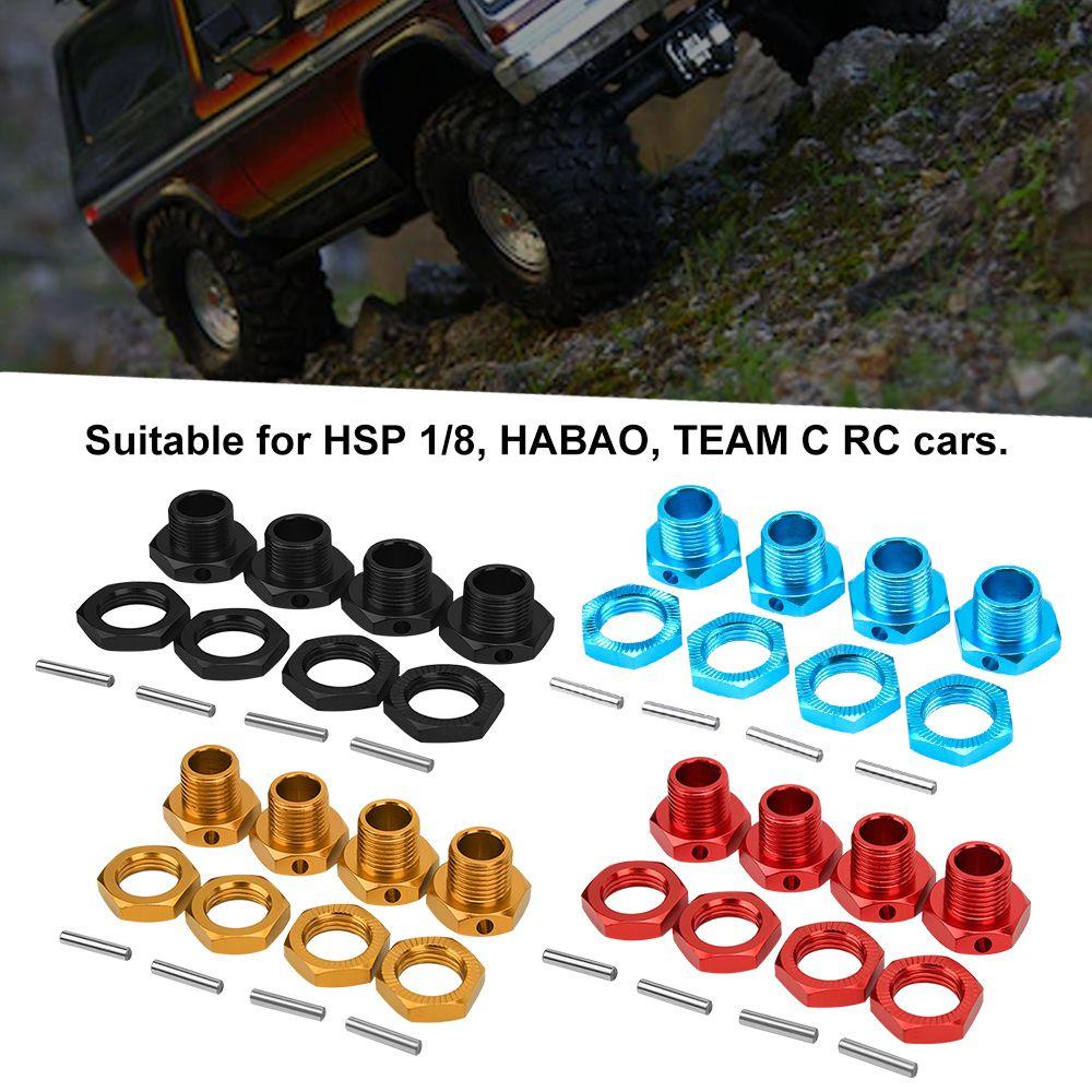 Bộ 4 Đầu Nối Bánh Xe 17mm Chất Lượng Cao Cho Mô Hình Xe Hơi Điều Khiển Từ Xa 1 / 8