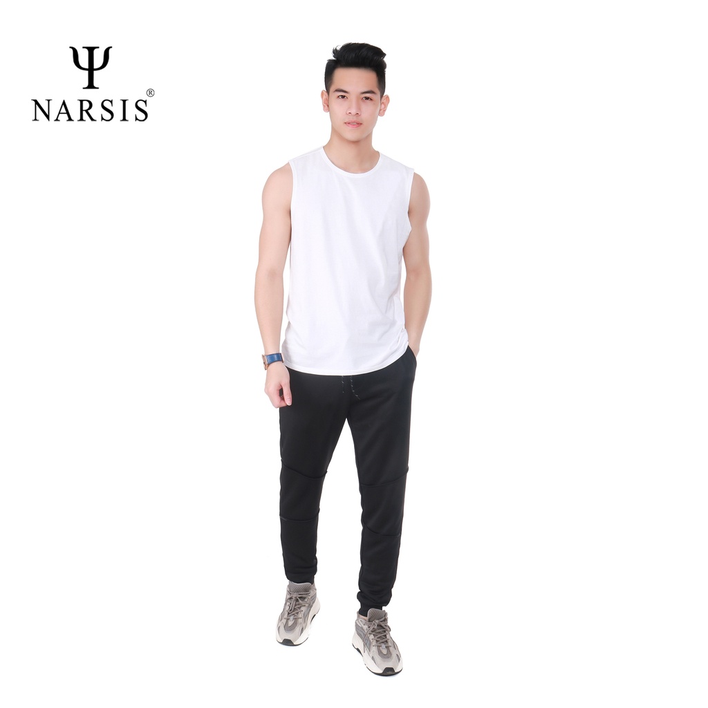 Áo lót nam Cotton cao cấp Narsis D0001A màu trắng xanh