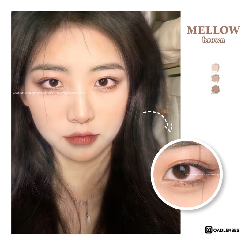 Mellow Brown Lens Khay nâu không lộ 1 xíu xiu - Kính áp tròng