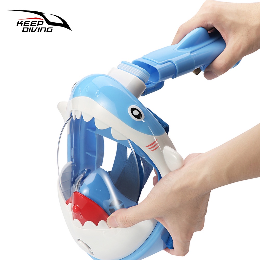 Bộ Mặt Nạ Lặn Hình Cá Mập Hoạt Hình Chống Sương Mù Dành Cho Trẻ Em