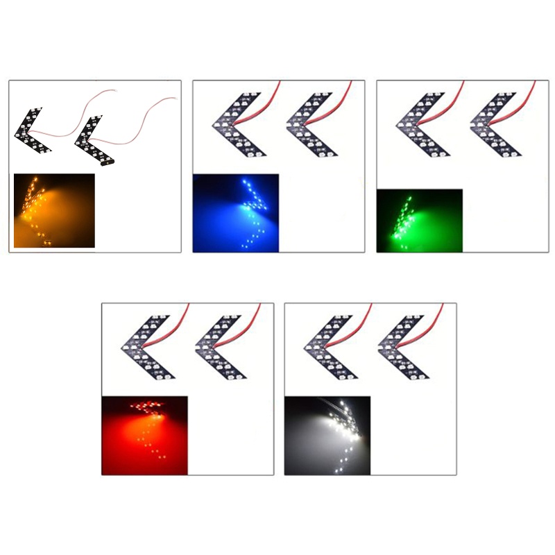 Đèn LED 14SMD Gắn Kính Chiếu Hậu Xe Hơi Hình Mũi Tên