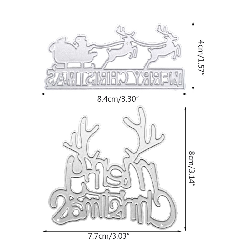 Khuôn Cắt Giấy Làm Từ Kim Loại Hình Chữ Merry Christmas Trang Trí Scrapbook