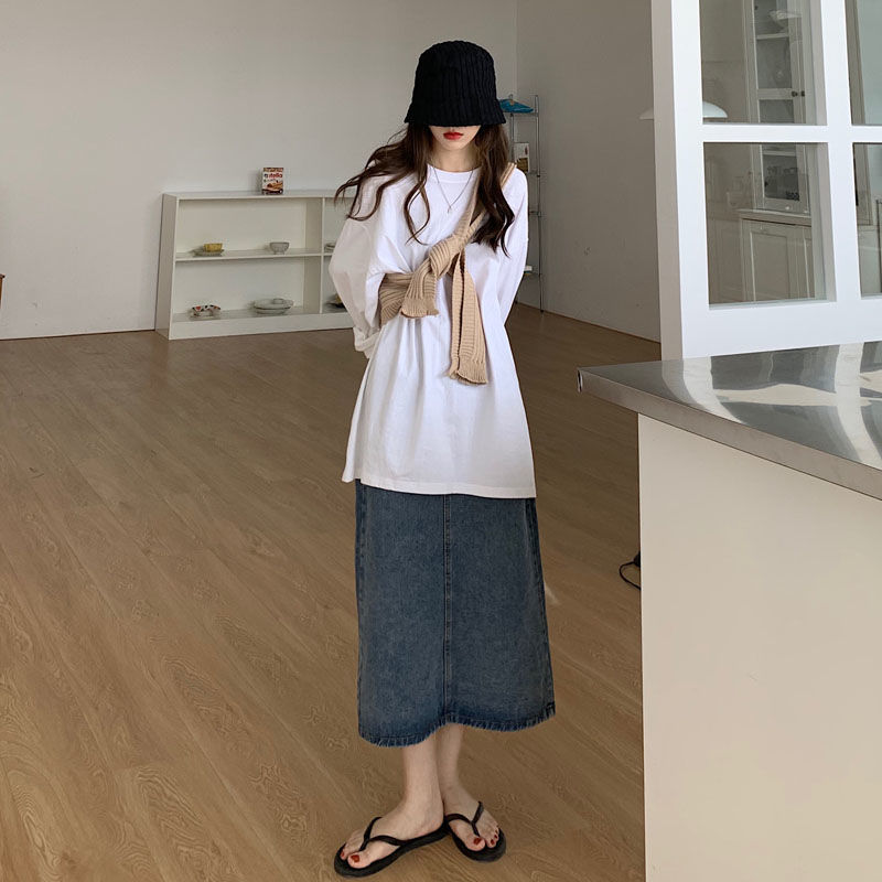 Váy jeans chữ A thời trang quyến rũ cho nữ