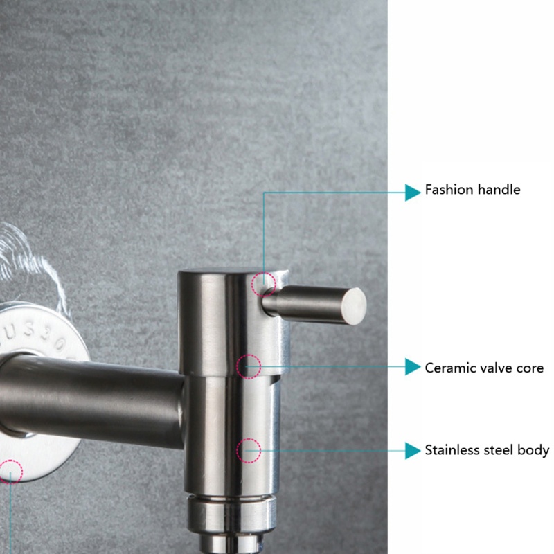 Vòi Nước Gắn Tường Bằng Thép Không Gỉ Tiện Dụng Cho Gia Đình