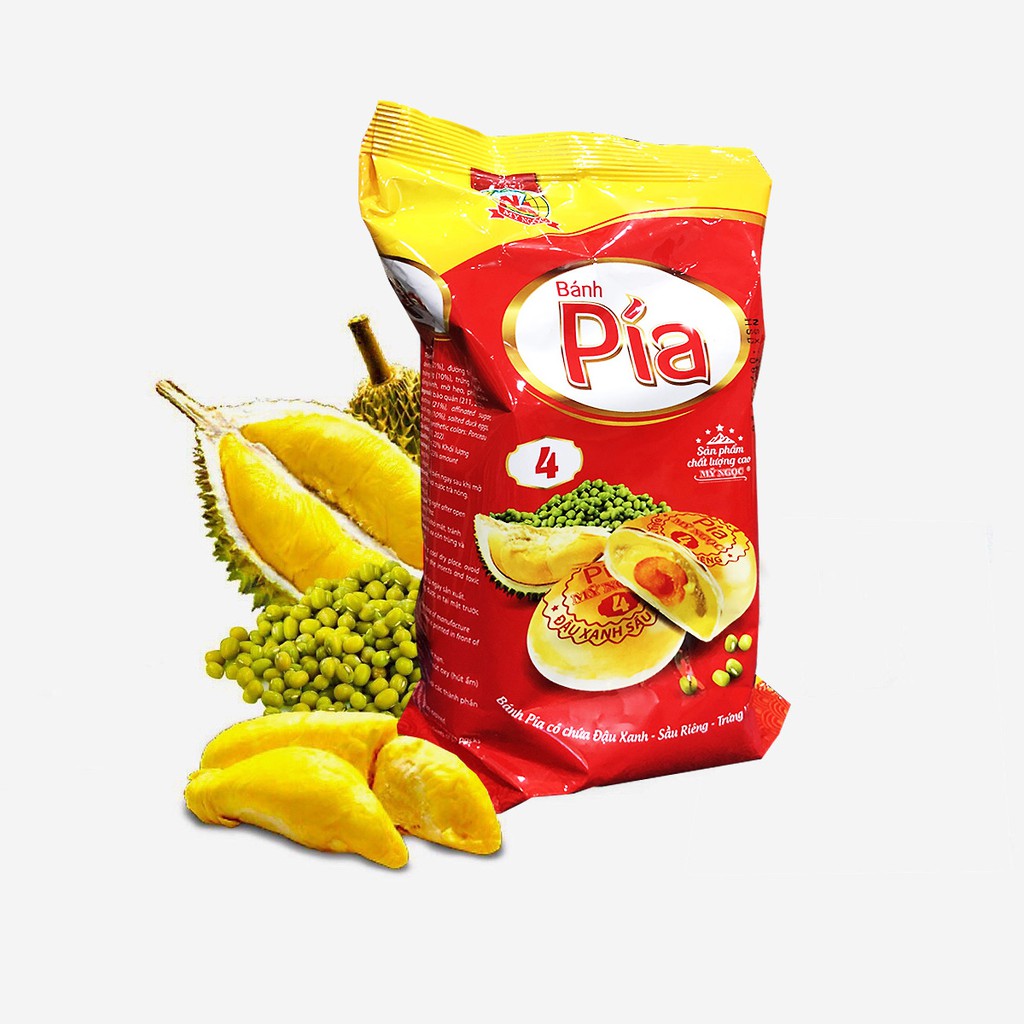 2 Cây x 04 cái  Bánh pía sầu riêng trứng muối Mỹ Ngọc