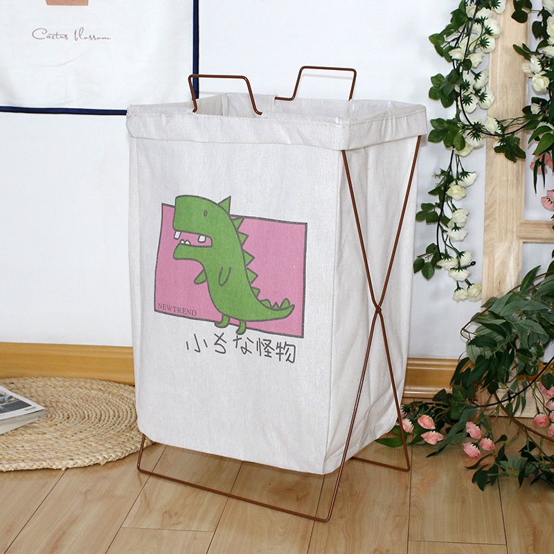 Giỏ Đựng Quần Áo Bẩn có giá đỡ bằng thép Phong cách Vintage – BLUE DEER