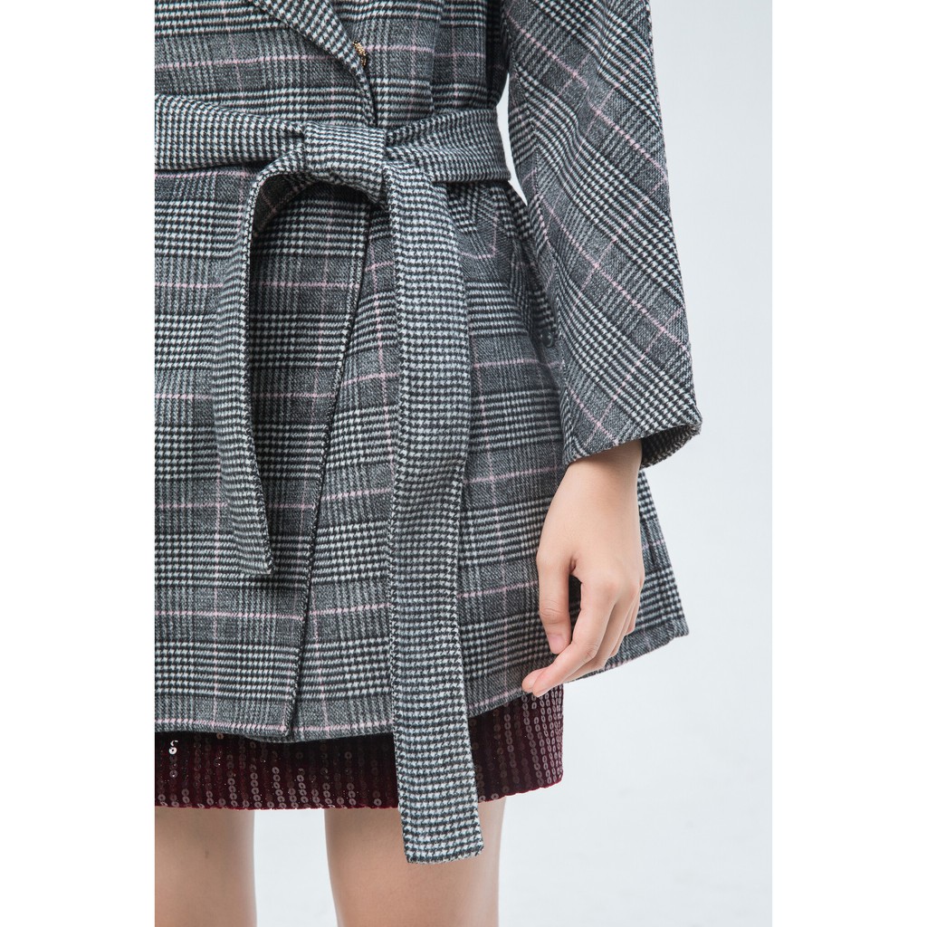 Áo khoác cổ gập dài tay nữ IVY moda MS 72M3976