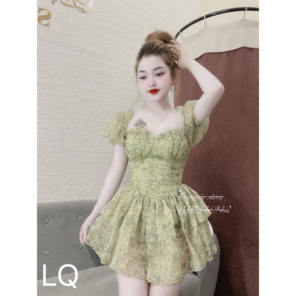 Đầm xanh hoa nhí