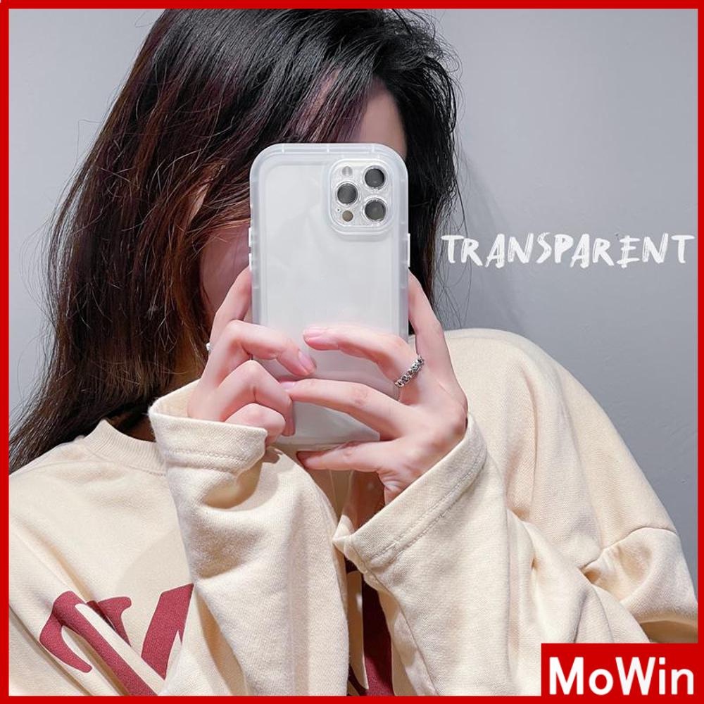 Ốp Điện Thoại TPU Mềm Trong Suốt Dày Dặn Chống Sốc Có Nút Màu Dạ Quang Cho iPhone 13 Pro Max 12 Pro Max 11 7Plus