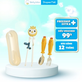 Set Đũa tập ăn, tập gắp cho bé Belly Baby Vịt Vàng