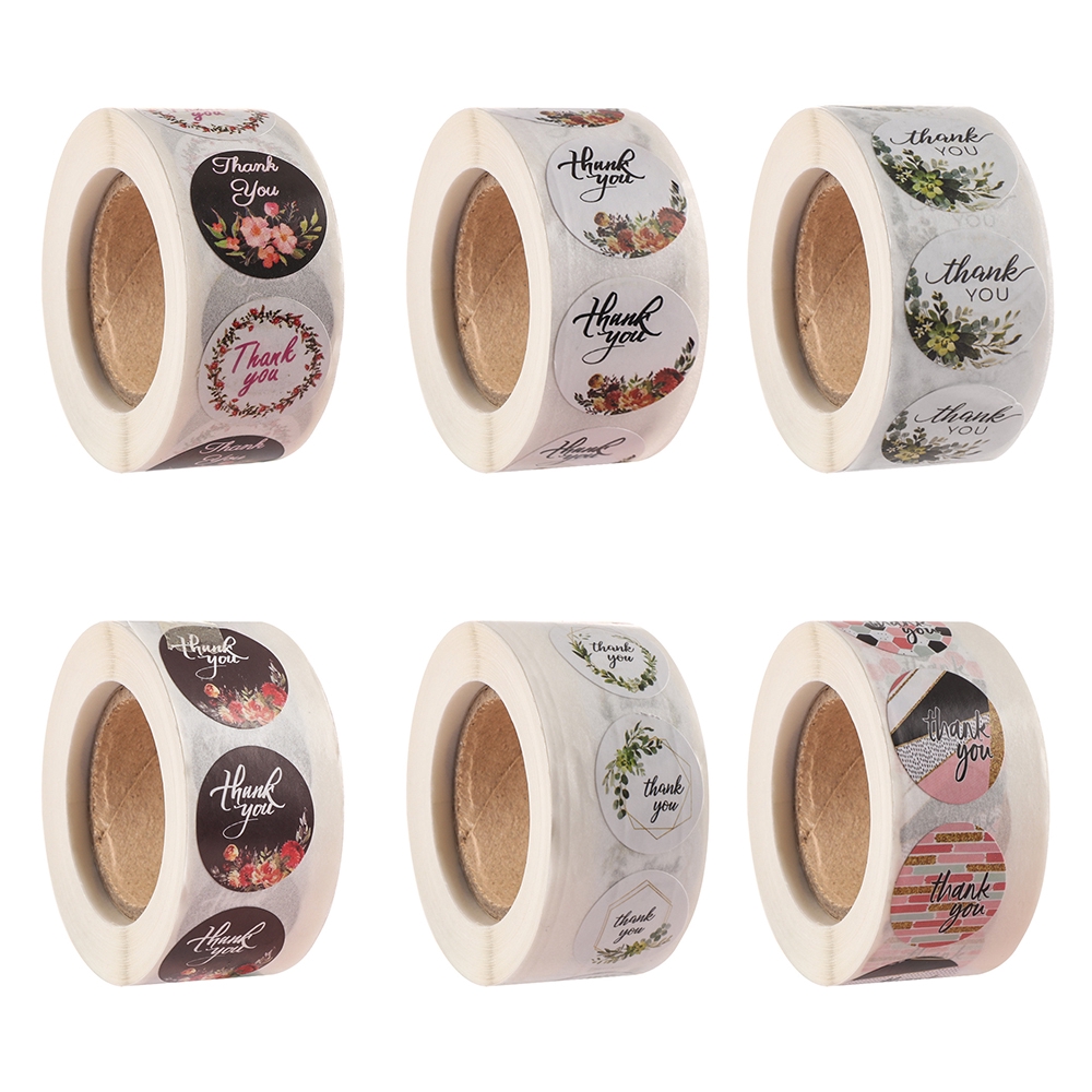Cuộn 50 nhãn dán hình chữ thank you cho túi bánh quy xinh xắn