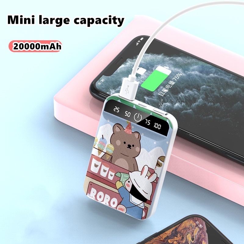 Sạc dự phòng họa tiết động vật hoạt hình mini A1 20000mAh