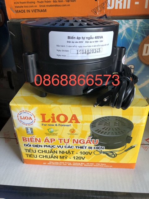 Biến áp đổi nguồn LiOA 400VA tự ngẫu từ 220V sang 100V 120V