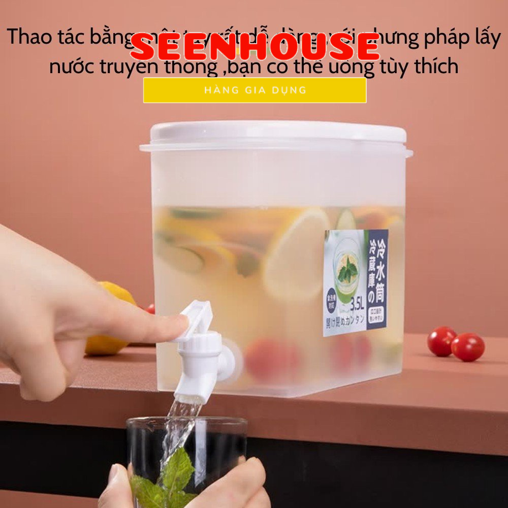 Bình Nước Có Vòi Để Tủ Lạnh 3.5L Cao Cấp Bình Nước Có Vòi Tiện Dụng Nhựa PP An Toàn