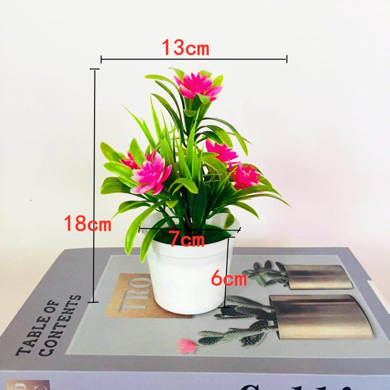 1 Chậu Cây Bonsai Nhỏ Nhiều Màu Sắc Để Bàn Trang Trí Nhà Cửa / Văn Phòng