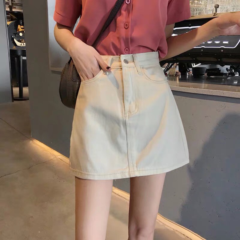 Chân Váy Chữ A Cạp Cao, Chân Váy Ngắn Kèm Quần Trong