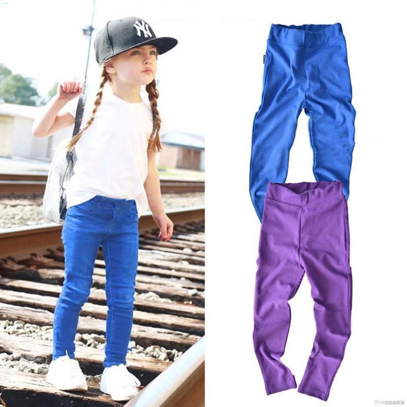 ruiaike  Fashion Kids Pencil Pants Soild Color Elastic Girls Boys Casual Long Pants Trousers