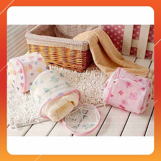 Túi giặt đồ lót cao cấp có khóa kéo và gọng nhựa