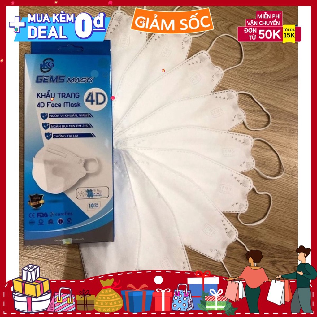 THÙNG KHẨU TRANG GEMS MASK 4D - THÙNG 30 HỘP ( HỘP 10 CÁI ) - NK+