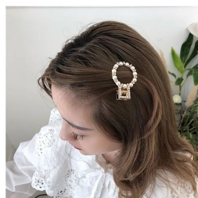 Set 3 Kẹp Tóc Mái Hạt Châu Sang Chảnh Kẹp Mái Cho Bạn Nữ